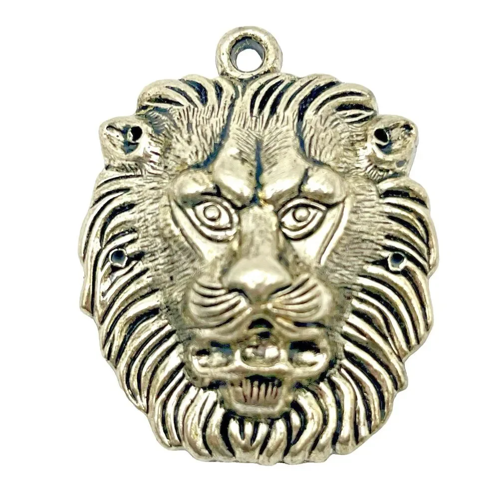 Pendant Charm Silver Tone Tibetan Lion Jewelry Making Bead Fashion Jewelry